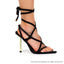BANKS-28 POINTED TOE LACE UP WITH GOLD PENCIL HEEL-BLACK