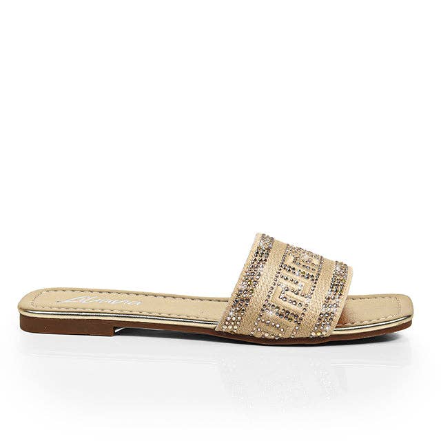 JIMENA-1 EMBROIDERY LILIANA LOGO SHOES GOLD