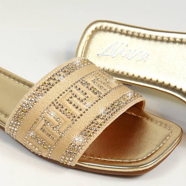 JIMENA-1 EMBROIDERY LILIANA LOGO SHOES GOLD