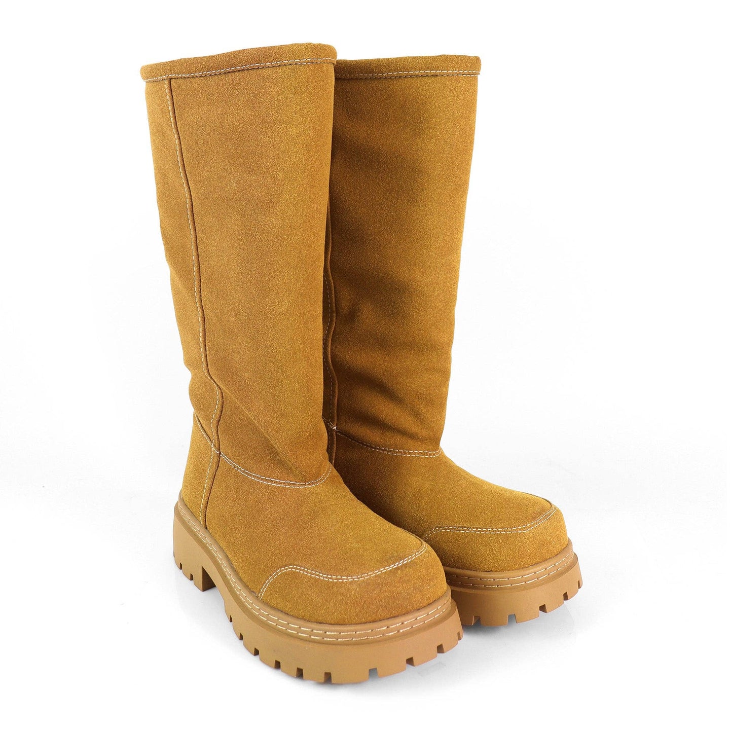 TORRIA-2 ROUND TOE ALASKA ANKLE BOOTS W/ LUG SOLE CAMEL