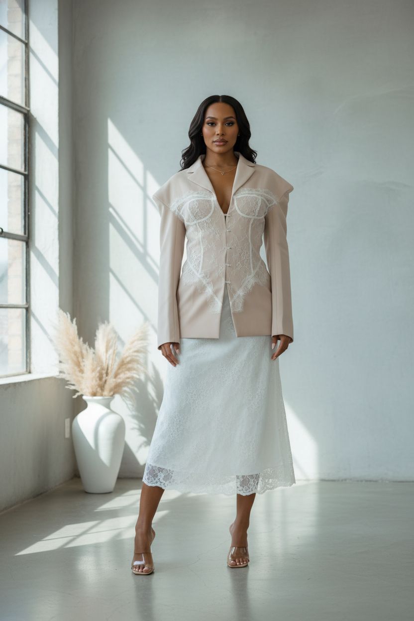 LUXE CONTOUR LACE BLAZER