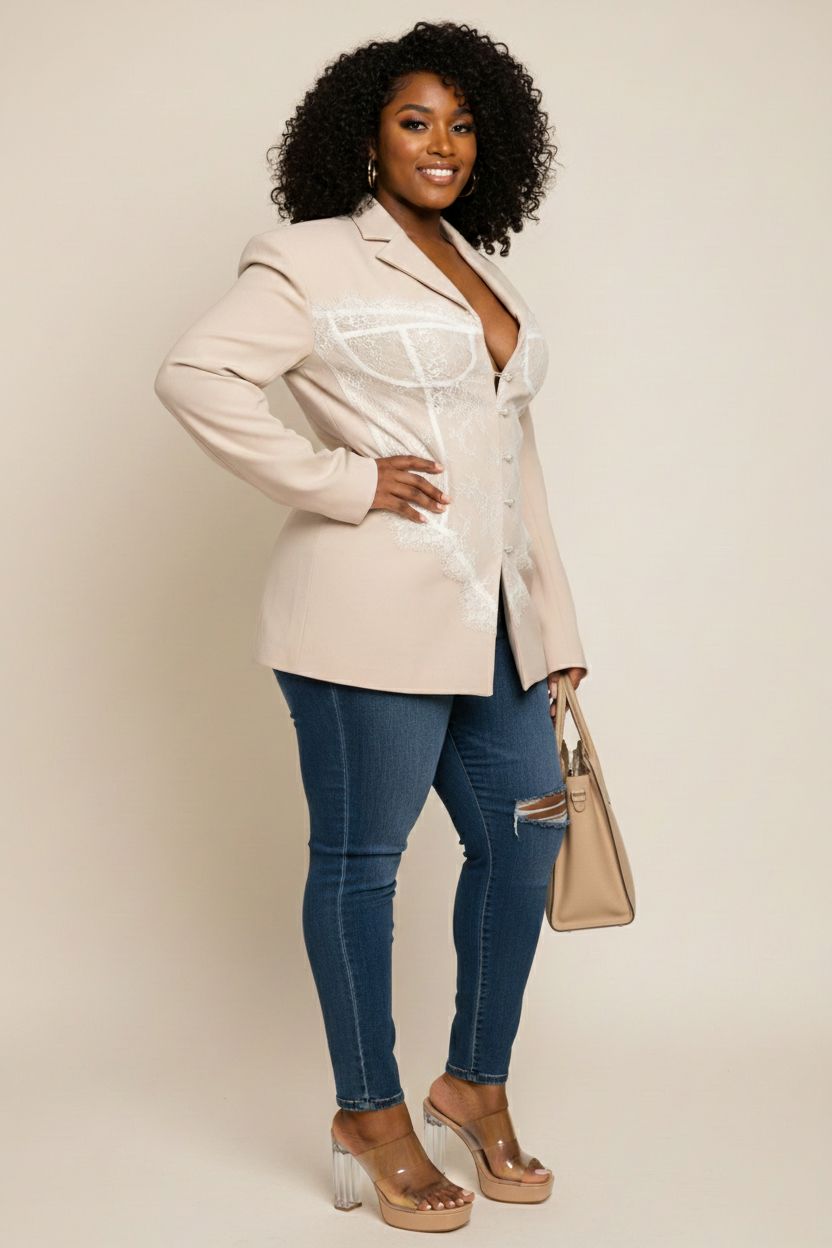 LUXE CONTOUR LACE BLAZER