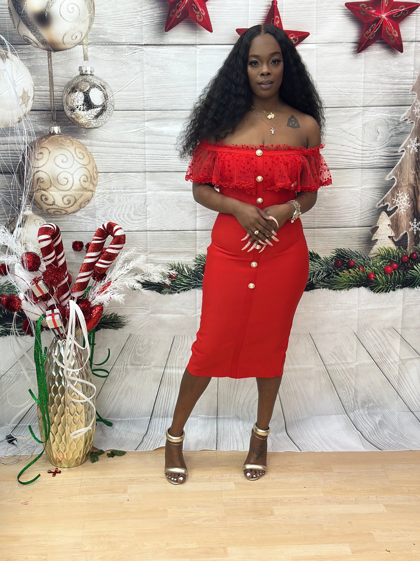 RICH AUNTY MIDI DRESS