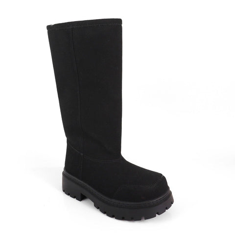 TORRIA-2 ROUND TOE ALASKA ANKLE BOOTS W/ LUG SOLE BLACK