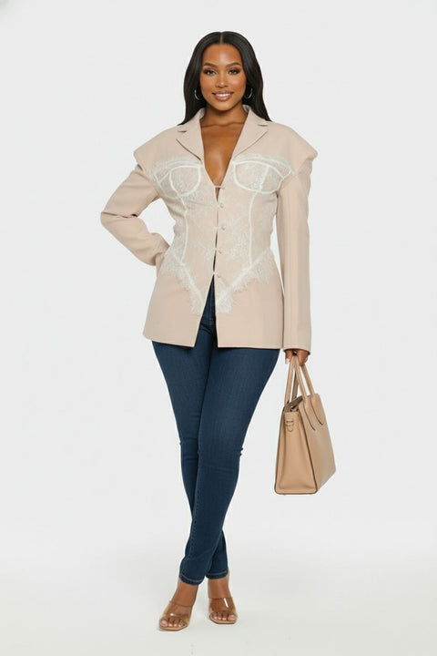 LUXE CONTOUR LACE BLAZER