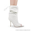 BEXIE-8 PEEP TOE ADJUSTABLE SLOUCH BOOTIE-WHITE