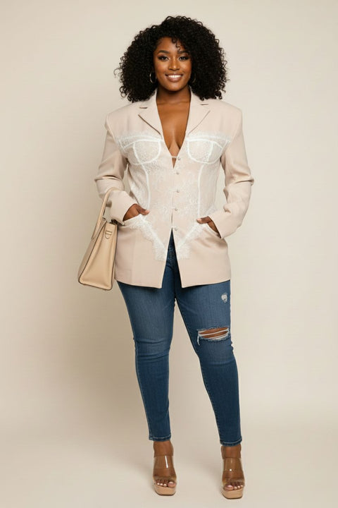 LUXE CONTOUR LACE BLAZER
