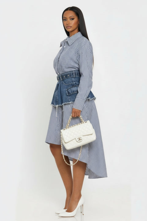 DENIM MATRIX BUTTON UP DRESS