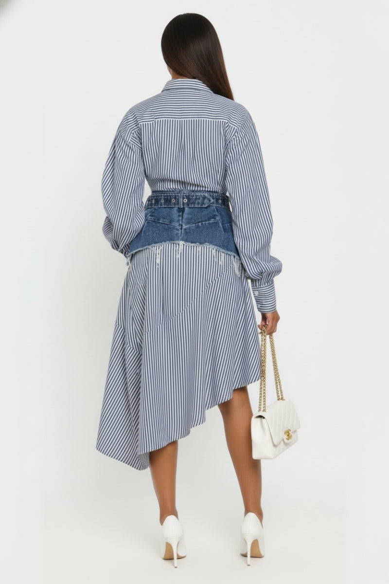 DENIM MATRIX BUTTON UP DRESS