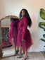 WINE WHISPER TULLE BLAZER DRESS
