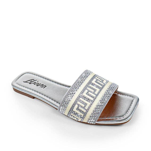 JIMENA-1 EMBROIDERY LILIANA LOGO SHOES SILVER