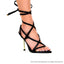 BANKS-28 POINTED TOE LACE UP WITH GOLD PENCIL HEEL-BLACK
