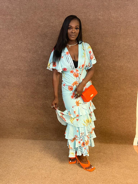 SELENA SPLIT RUFFLE MAXI - klassykurvezkouture