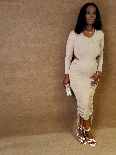 NANCY HIGHBODY MAXI SKIRT SET - klassykurvezkouture