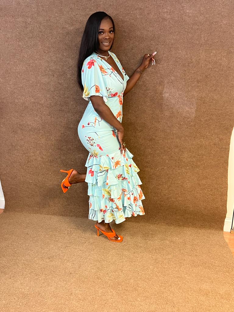 SELENA SPLIT RUFFLE MAXI - klassykurvezkouture